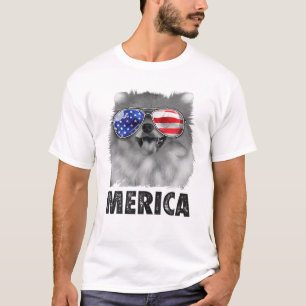 Camiseta Pomerania 4 De Julio Merica Hombres Bandera Estado