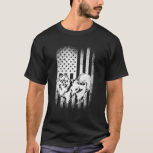 Camiseta Pomerania American Flag Dog Dad Dog Mom