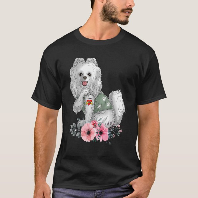 Camiseta Pomerania amo a mamá Tattoo Día de la madre del pe (Anverso)