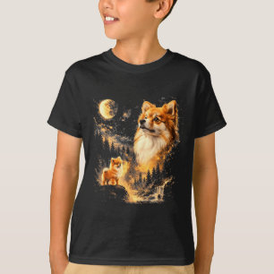 Camiseta Pomerania aullando a la luna vintage 90s retro