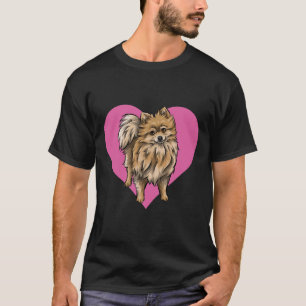 Camiseta Pomerania con corazones San Valentín Perros San Va