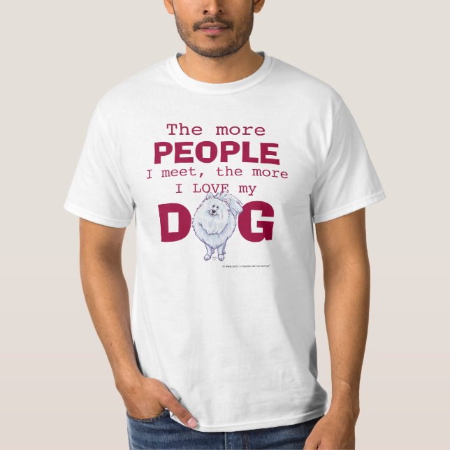 Camiseta Pomerania cuanto más gente, perro de amor (Anverso)