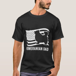 Camiseta Pomerania Dad Pomeranian Dog Usa Flag Pomeranian