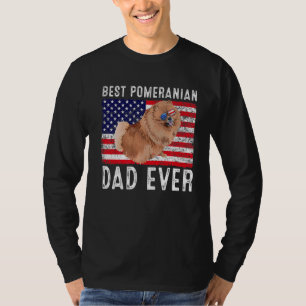 Camiseta Pomerania Dad Usa Bandera Estadounidense Perro Pom