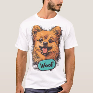 Camiseta Pomerania de Pop Art � Perro de Cómic Retro