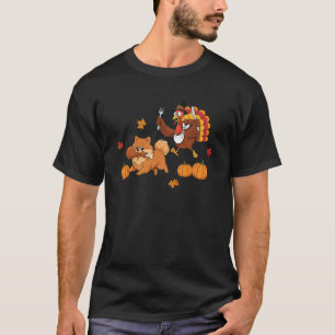 Camiseta Pomerania divertida Pavo Otoño Día de Acción de Gr