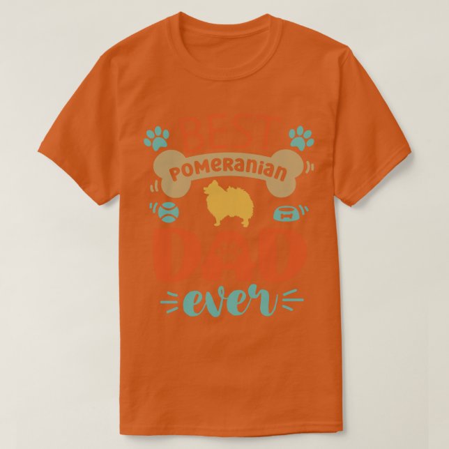 Camiseta Pomerania Dog Dad (Diseño del anverso)