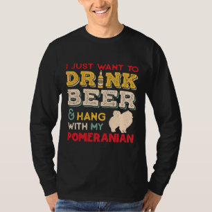 Camiseta Pomerania Dog Dad Beer Lover