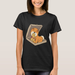 Camiseta Pomerania Eating Pizza