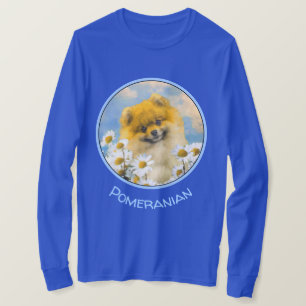Camiseta Pomerania en pintura de Daisies - Arte original de