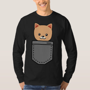 Camiseta Pomerania En Pocket Curioso Cachorro Gran Feliz Sm