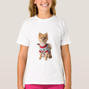 Camiseta Pomerania encantadora de reno Navidad niños