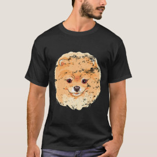 Camiseta Pomerania Face Cute Retro Vintage