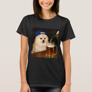 Camiseta Pomerania Fresca y Genial Bebiendo Cerveza Pomeran