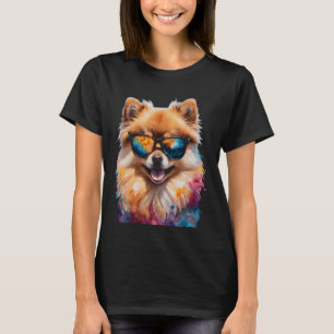 Camiseta Pomerania Gafas de sol Perro Gracioso Arte Animal