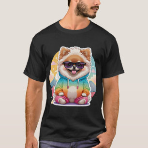 Camiseta Pomerania genial con sudadera de arcoíris
