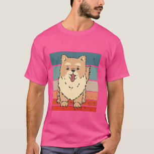 Camiseta Pomerania lindo y esponjoso perro mascota feliz le