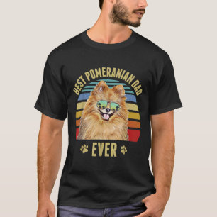 Camiseta Pomerania Mejor Perro Papá Nunca Retro Sunset Beac