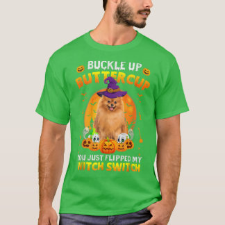 Camiseta Pomerania Perro se alza con la mariposa Halloween 