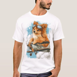 Camiseta Pomerania piloto � Perro As Volador