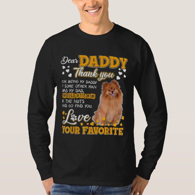 Camiseta Pomerania Querido Papá Gracias Por Ser Mi Papi (Anverso)