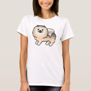 Camiseta Pomerania Sable Crema Perro De Dibujos Animados Li