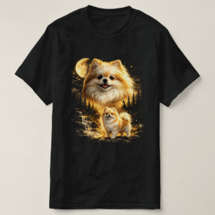 Camiseta Pomerania sonriendo a la luna