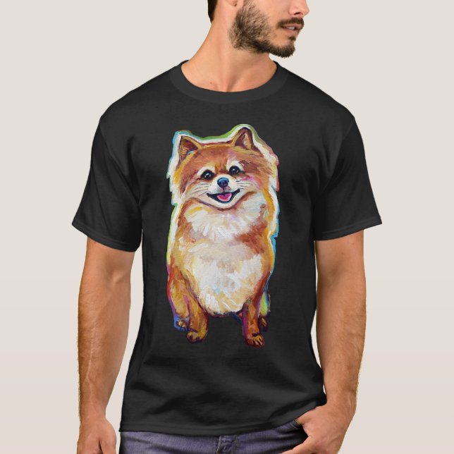 Camiseta Pomerania sonriente súper chiquito (Anverso)