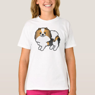 Camiseta Pomerania Tricolor Sabueso Perro De Dibujos Animad