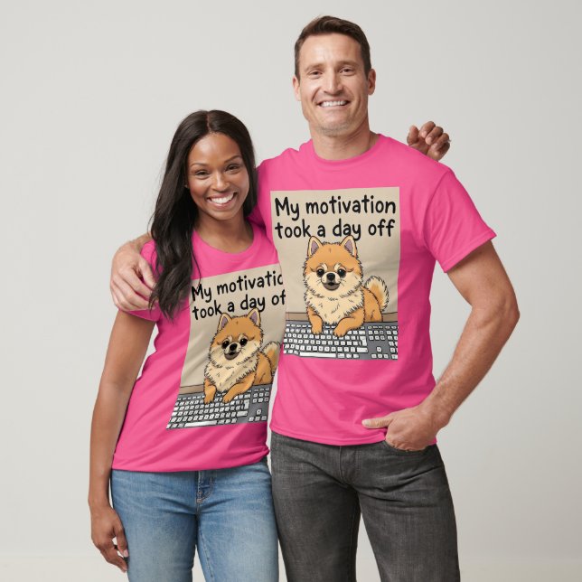Camiseta Pomeranian design on the keyboard (Unisexo)
