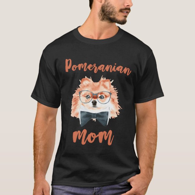 Camiseta Pomeranian Dog Mom Watercolor Design friend (Anverso)
