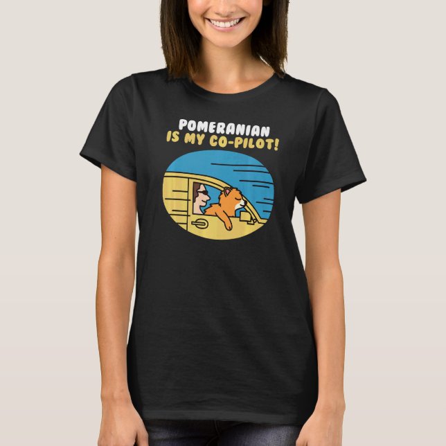 Camiseta Pomeranian es mi copiloto (Anverso)