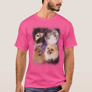 Camiseta Pomeranian Howling Moon Dog Lover Parody Three Wol