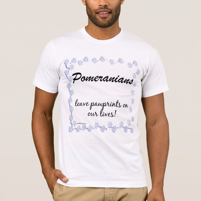 Camiseta Pomeranian Pawprints (Anverso)