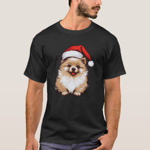 Camiseta Pomeranian Santa Hat Navidades Pom Dog Avers Mamá