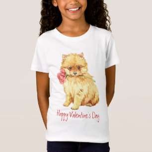 Camiseta Pomeranian subió tarjeta del día de San Valentí