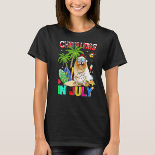 Camiseta Pomeraniano En Navidades De Gafas De Sol De Santa