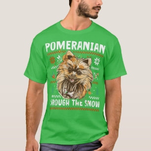 Camiseta Pomerano a través de la Nieve con un perro para Na