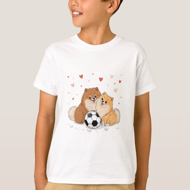 Camiseta Pomerarias with soccer ball for Valentine's Day (Anverso)