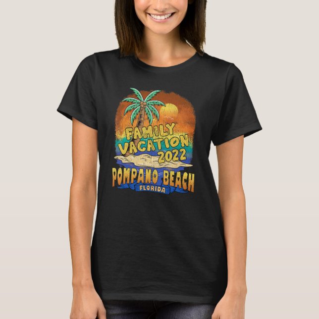 Camiseta Pompano Beach Florida Vacaciones Familiares 2022 S (Anverso)