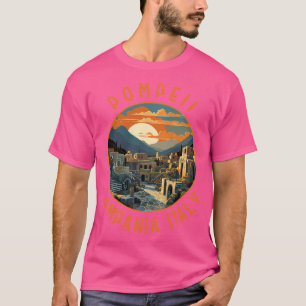 Camiseta Pompeya Campania Italia Círculo retro perturbado