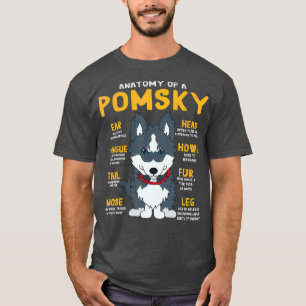 Camiseta Pomsky Anatomy Funny Dog Mom Dad Gift