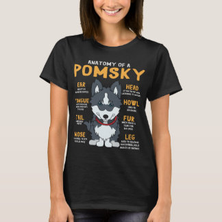 Camiseta Pomsky Anatomy Funny Dog Mom Dad Gift