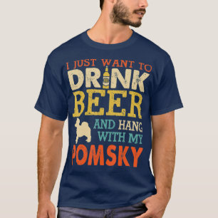 Camiseta Pomsky Dad Bebe Beer Hang Con Hombres Graciosos De