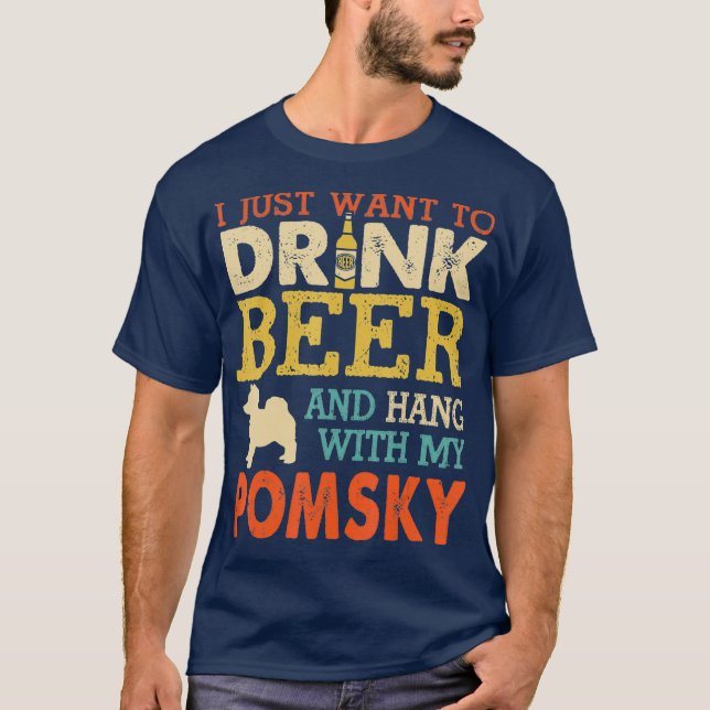 Camiseta Pomsky Dad Bebe Beer Hang Con Hombres Graciosos De (Anverso)