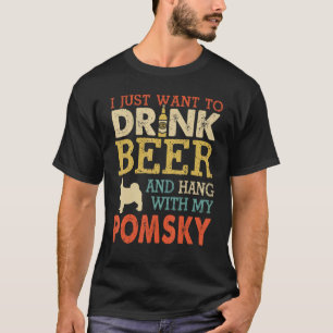 Camiseta Pomsky Dad Bebe Beer Hang Con Perro Gracioso Hombr