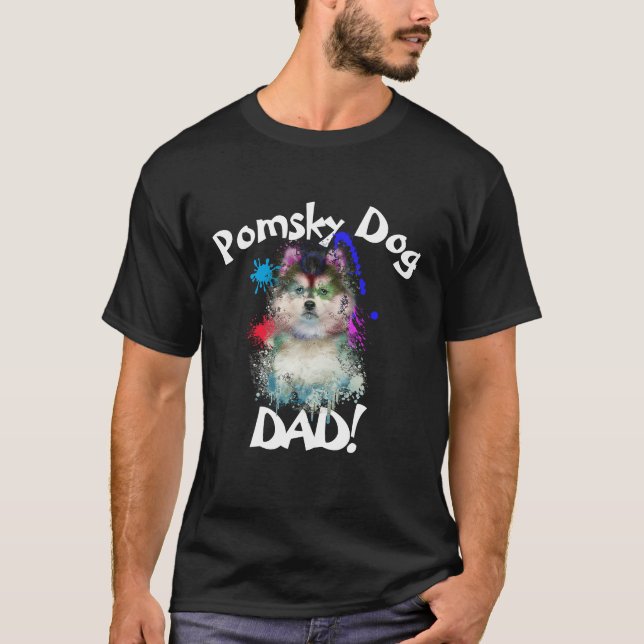 Camiseta Pomsky Dad Dog Lover Mejor Papa Perro (Anverso)