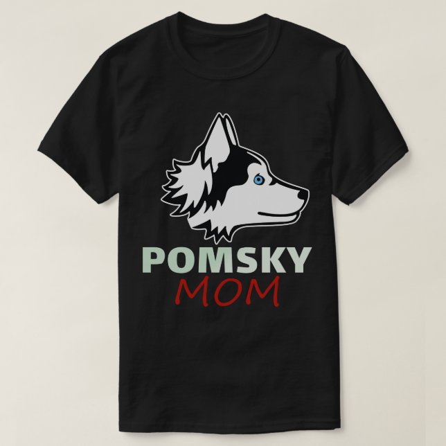 Camiseta Pomsky para Mamá Perro gracioso a los amantes de P (Diseño del anverso)