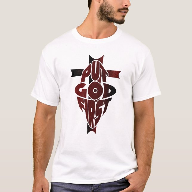Camiseta “Pon a Dios Primero” estilo retro (Anverso)