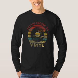 Camiseta Pon el disco en Vinyl Disco Retro Música Vintage